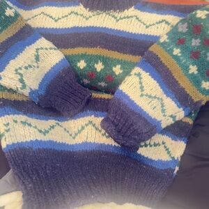 Cozy Multicolor 100% Wool Knit Sweater